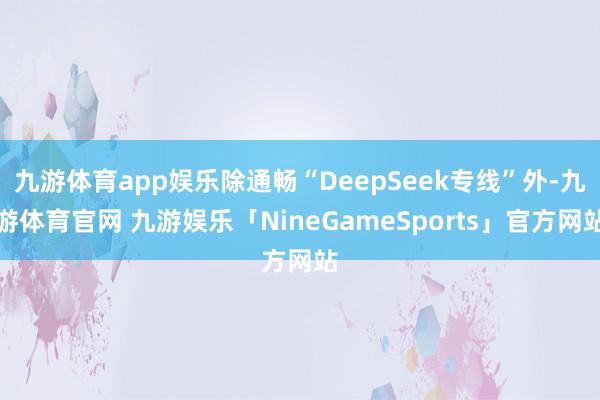 九游体育app娱乐除通畅“DeepSeek专线”外-九游体育官网 九游娱乐「NineGameSports」官方网站